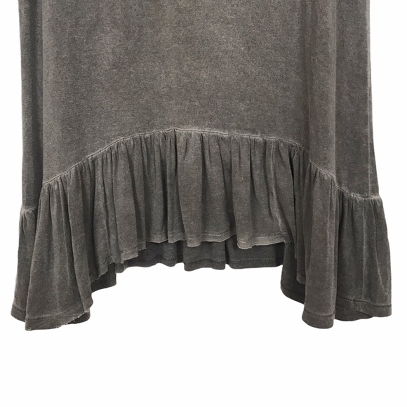 Dantelle Ruffle Peplum Tunic Gray Mineral Acid Sm - Picture 6 of 7